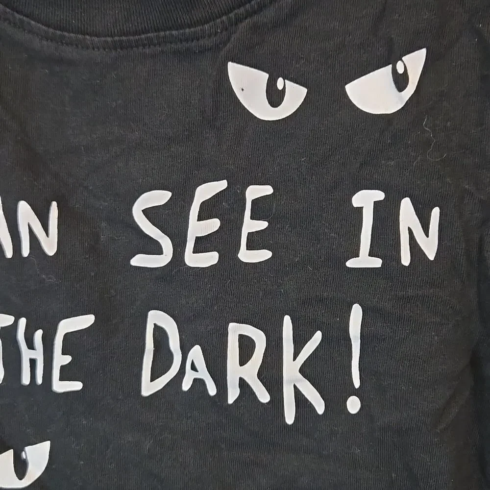 H&M Little Boys Black Spooky Eyes T-Shirt Casual Little Monster Shirt Kids Tee
